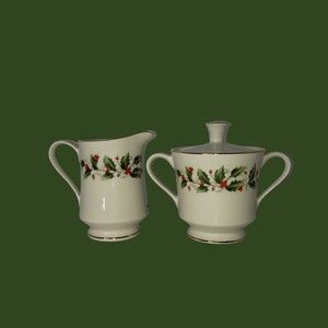 ROYAL GALLERY - ALL THE TRIMMINGS - 6283 HOLLY Sugar Bowl & Creamer Set